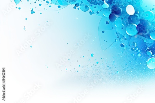 Abstract blue wave background. AI generated art illustration.