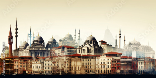 Istanbul City, Famous places collage. minimalisim photo