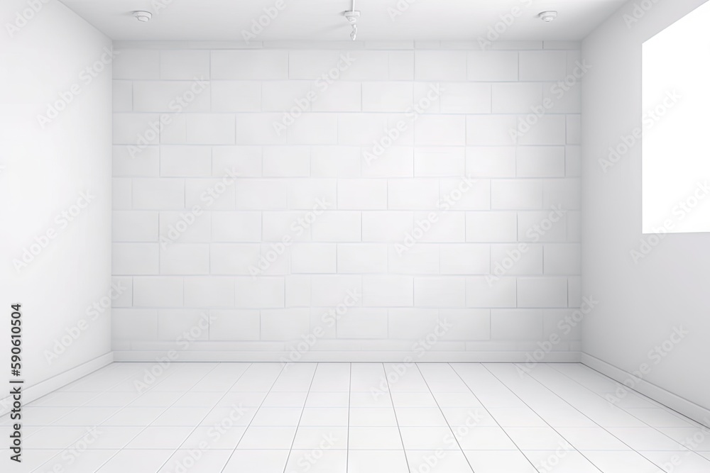 Empty room with walls. AI generated art illustration.