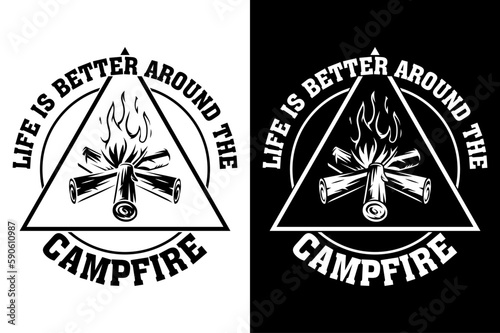 Camping Typography Quotes t shirt Vector illustration design