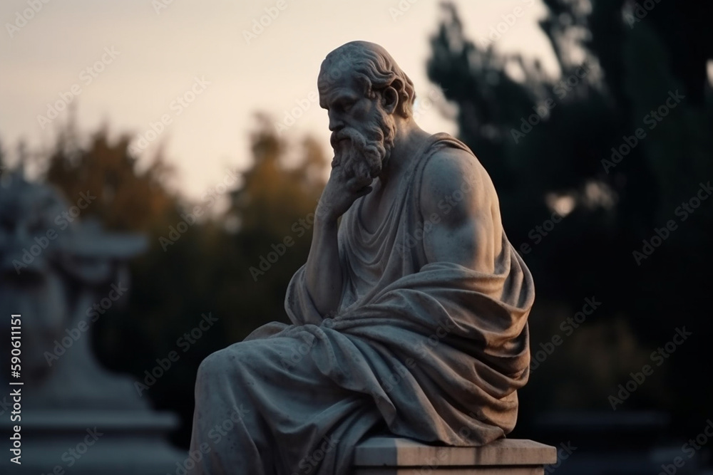 statue of socrates in the evening cinematic Generative AI statue of socrates in the evening cinematic Generative AI