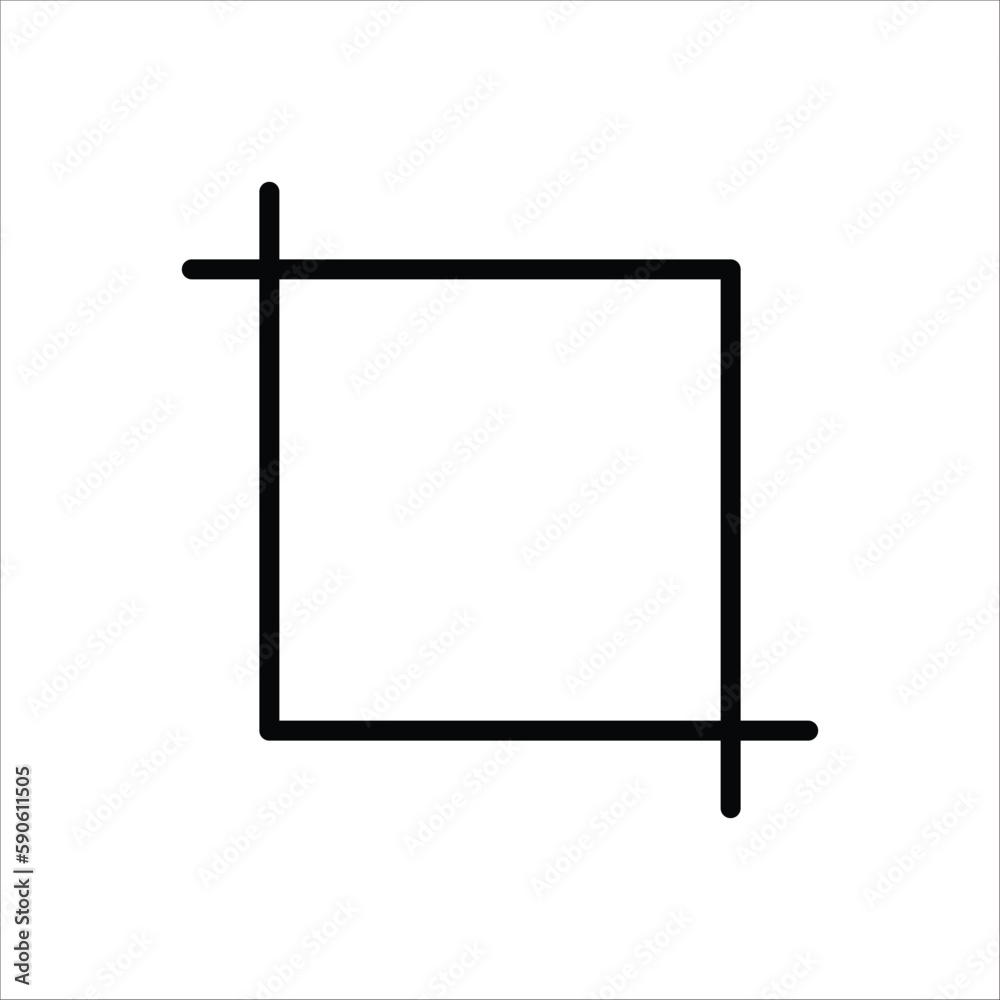 Crop vector icon. Crop tool flat sign design. Crop symbol pictogram. UX UI icon Crop vector icon. Crop tool flat sign design. Crop symbol pictogram. UX UI icon