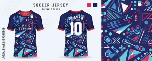 soccer jersey template with abstract texture jersey mockup for football player