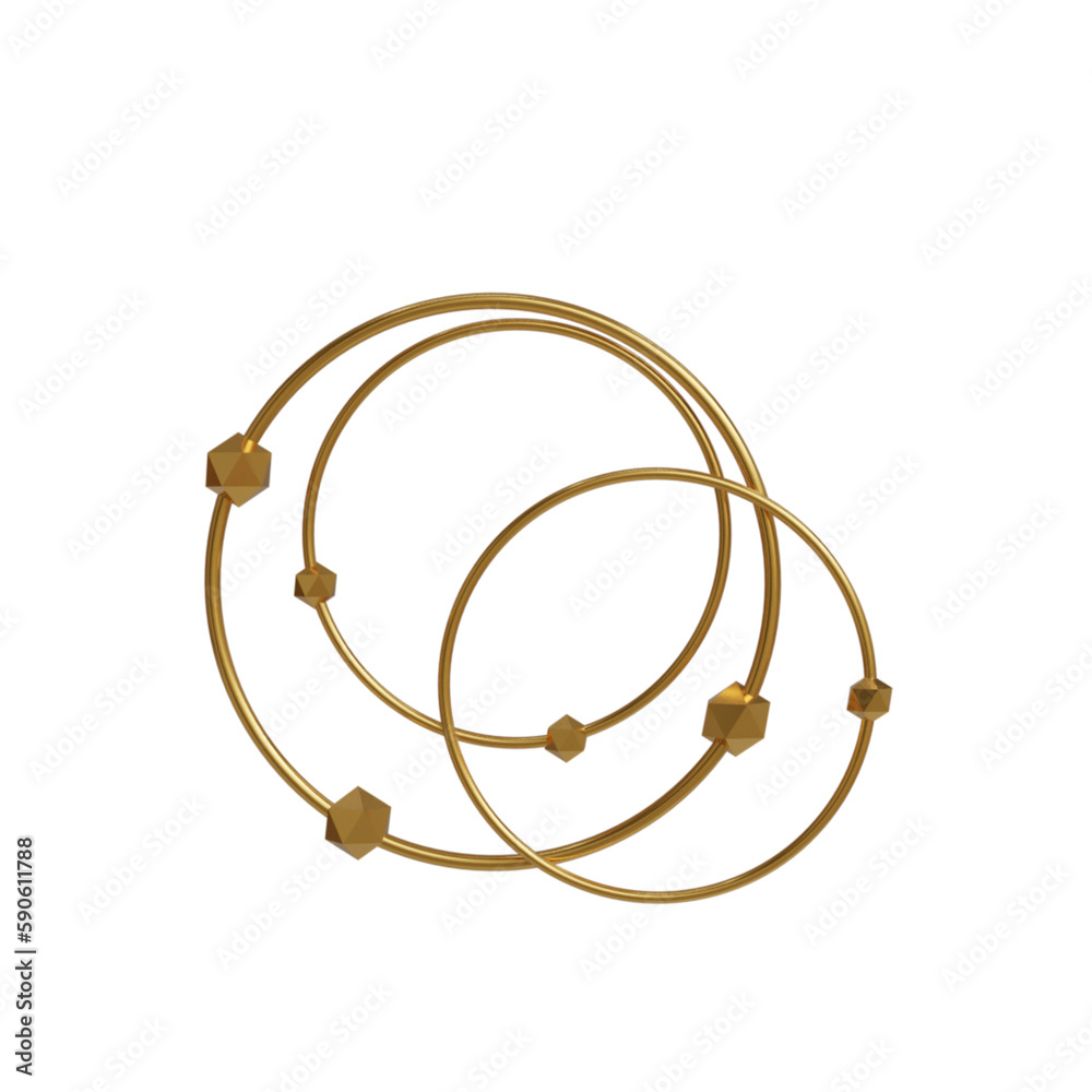 Golden ring for decoration.3D rendering. Golden ring for decoration.3D rendering.