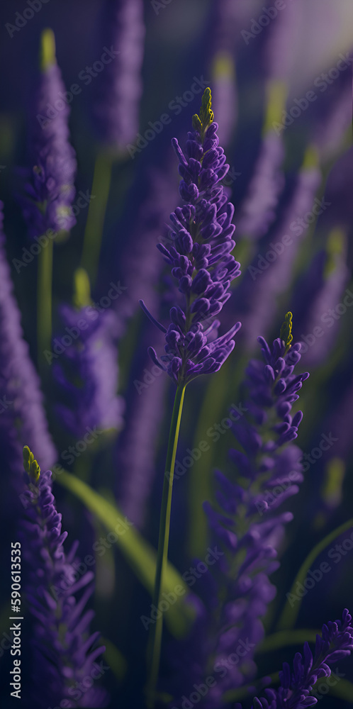 Obraz premium A hyper realistic colorful lavender flowers. AI generated illustration