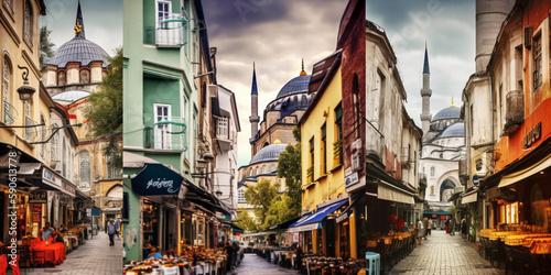 istanbul street, Famous places collage
