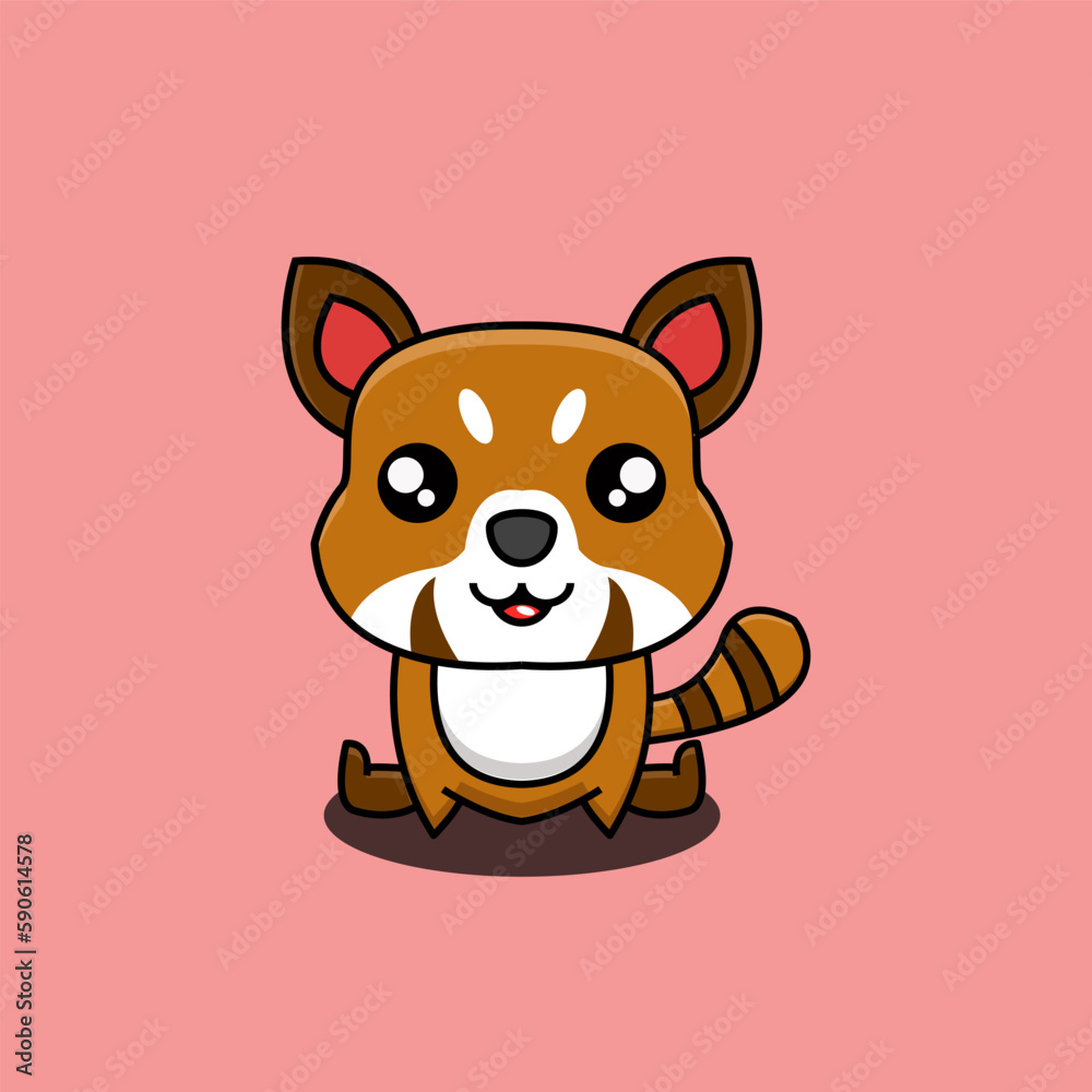 cute vector illustration of a sitting ferret cute vector illustration of a sitting ferret