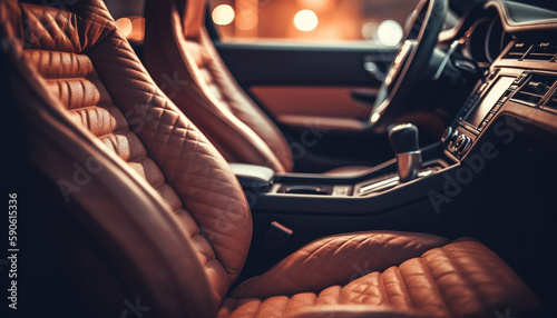 Comfortable leather seats add elegance to driving generated by AI