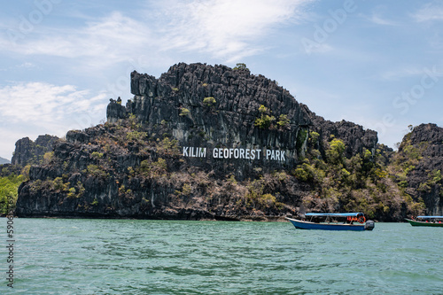 Konstfotografi Kilim Geoforest park view with boats from Langkawi Island