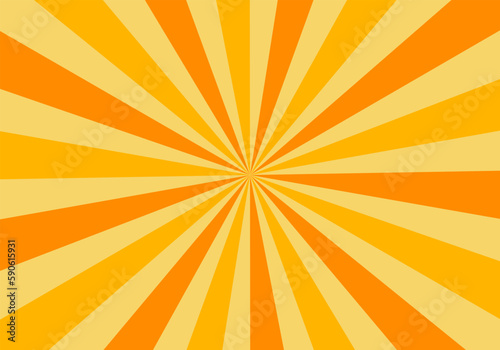 orange sun burst background with colorful stripes and rays vector	