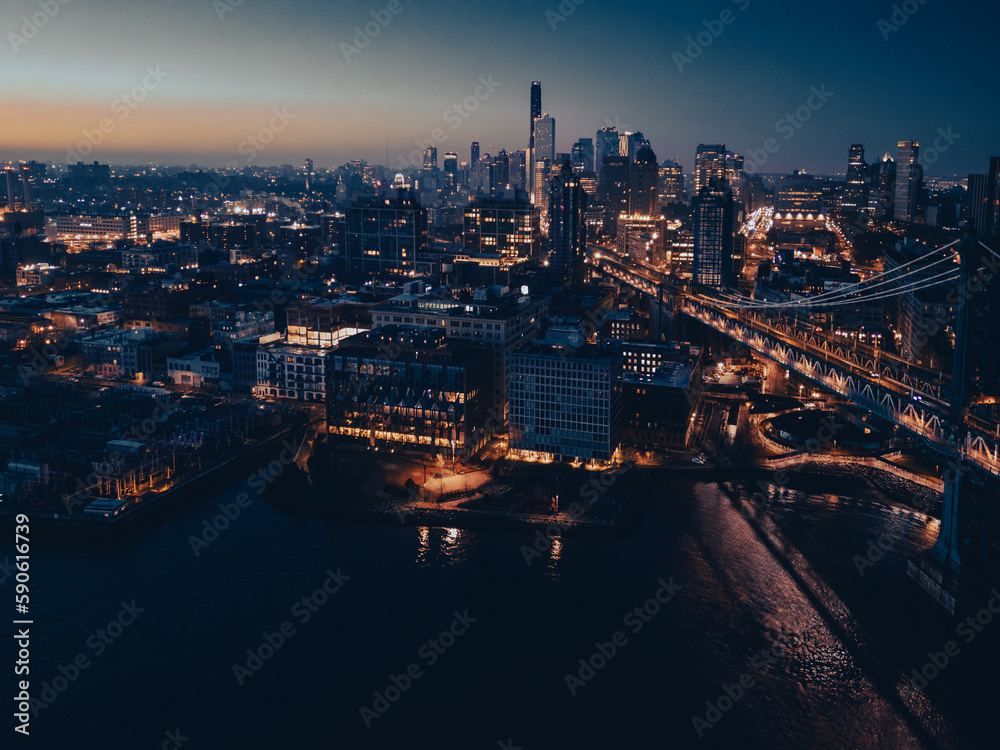 Obraz premium Aerial Drone of Brooklyn NYC 