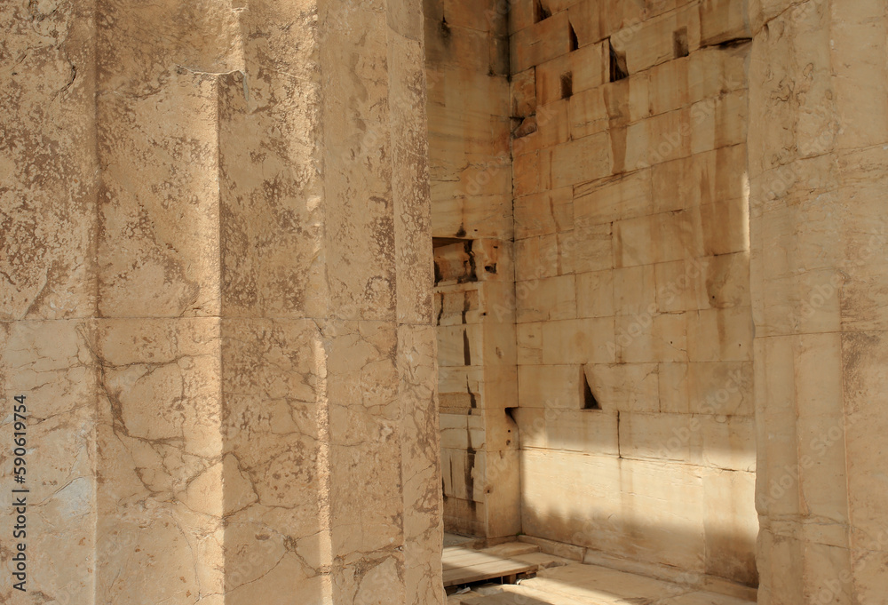 The Propylaia - the monumental ceremonial gateway to the Acropolis of Athens.