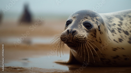 A cute seal on the beach. © The animal shed 274