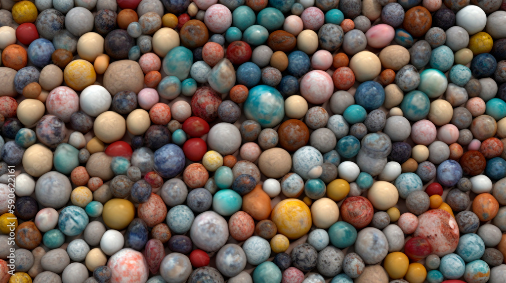 Background texture of rounded multicolored marble stones Background texture of rounded multicolored marble stones