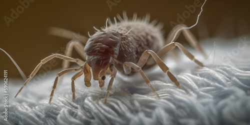 Dust mite microscopic view, generative a