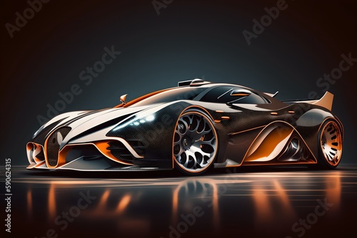 Luxury sports car concept  generative ai