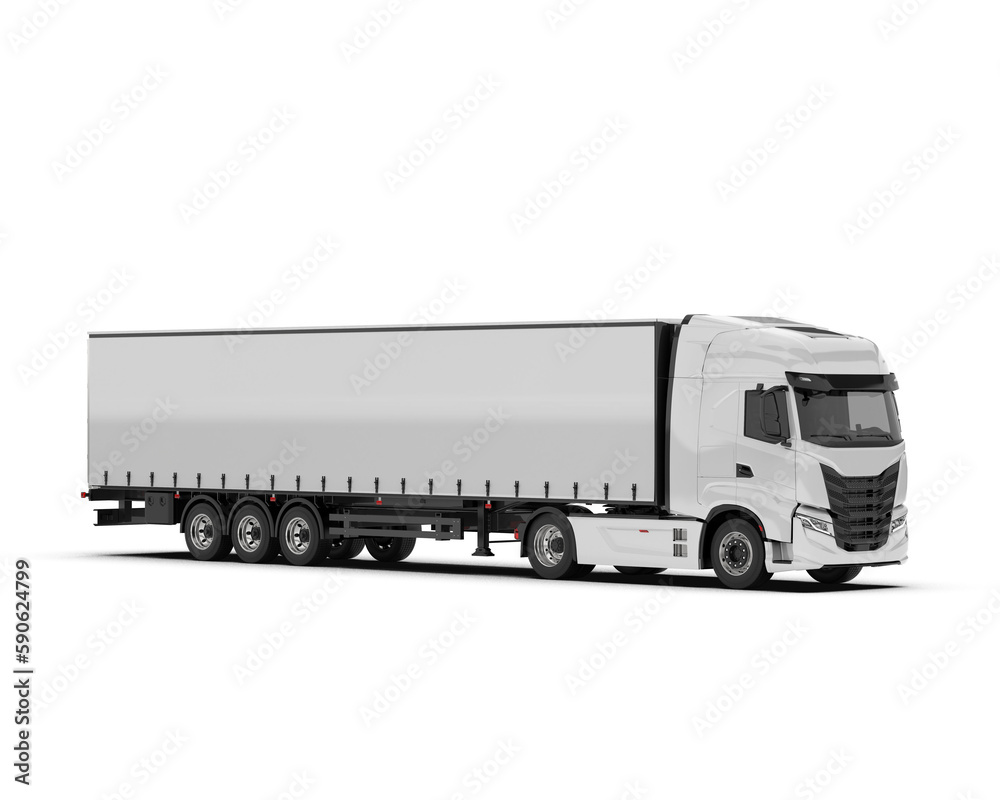 Cargo truck isolated on transparent background. 3d rendering - illustration
