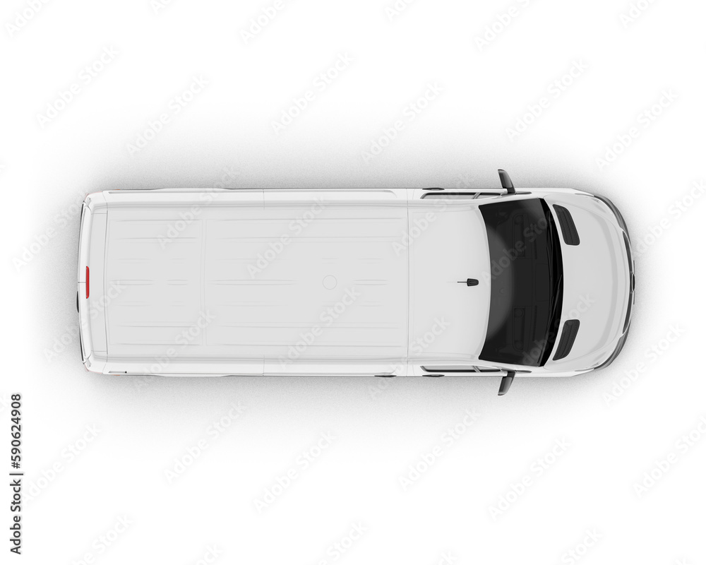 Cargo van isolated on transparent background. 3d rendering - illustration Cargo van isolated on transparent background. 3d rendering - illustration