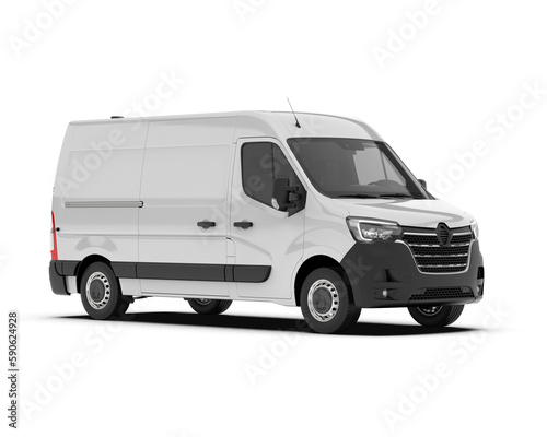 Cargo van isolated on transparent background. 3d rendering - illustration
