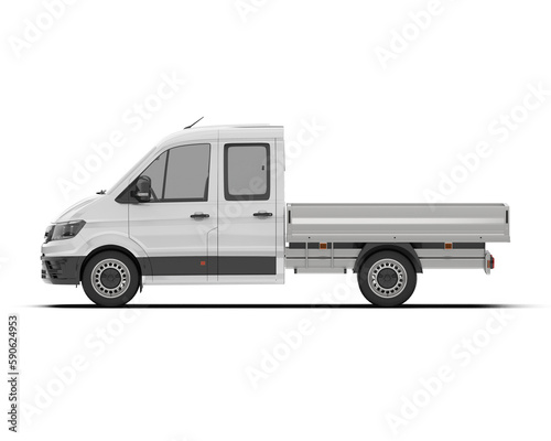 Cargo van isolated on transparent background. 3d rendering - illustration