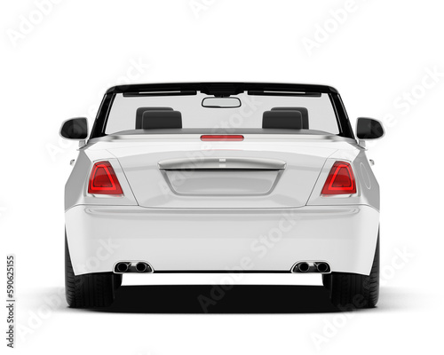 White luxury car isolated on transparent background. 3d rendering - illustration