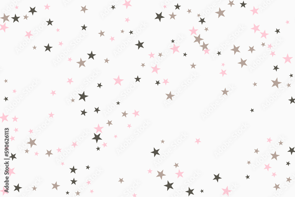 Obraz premium Star confetti. Silver casual confetti background. Bright design pattern.