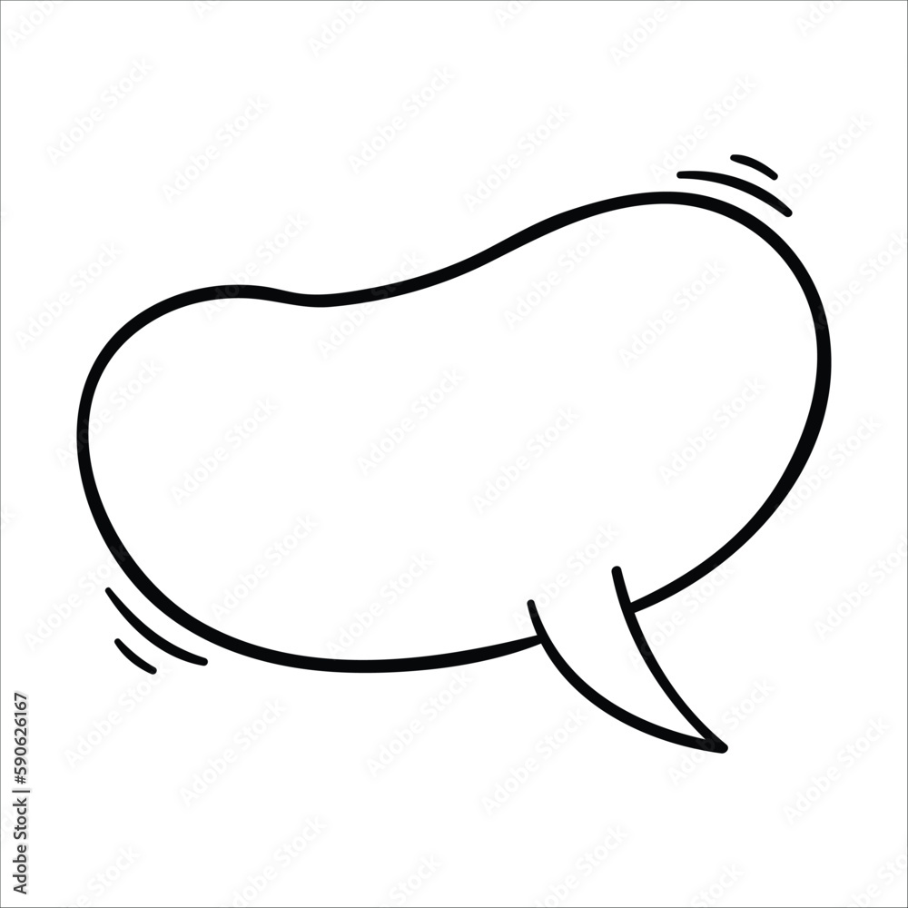 Speech bubble icon, isolated. Hand drawn vector illustration Speech bubble icon, isolated. Hand drawn vector illustration