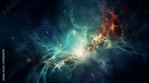 Abstract outer space endless nebula galaxy background. Generative ai © Jesus From Baku