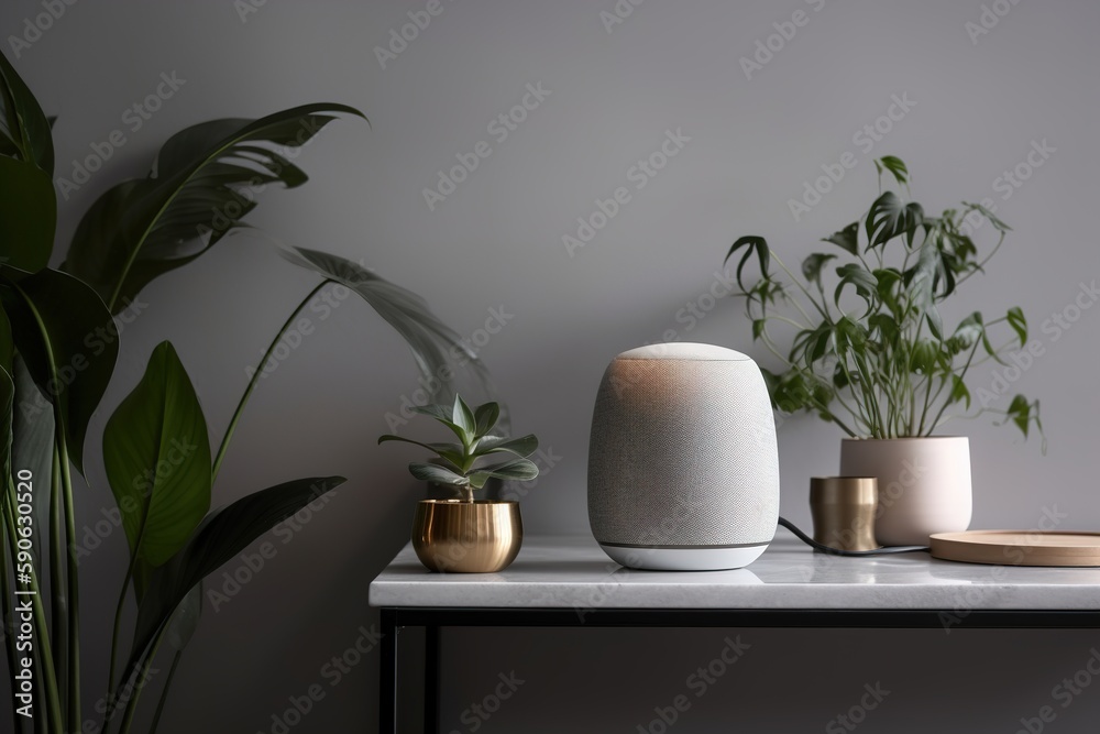 smart home speaker in modern interior smart home speaker in modern interior