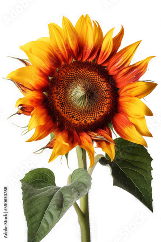 Vibrant Sunflower on Transparent Background, AI Generative