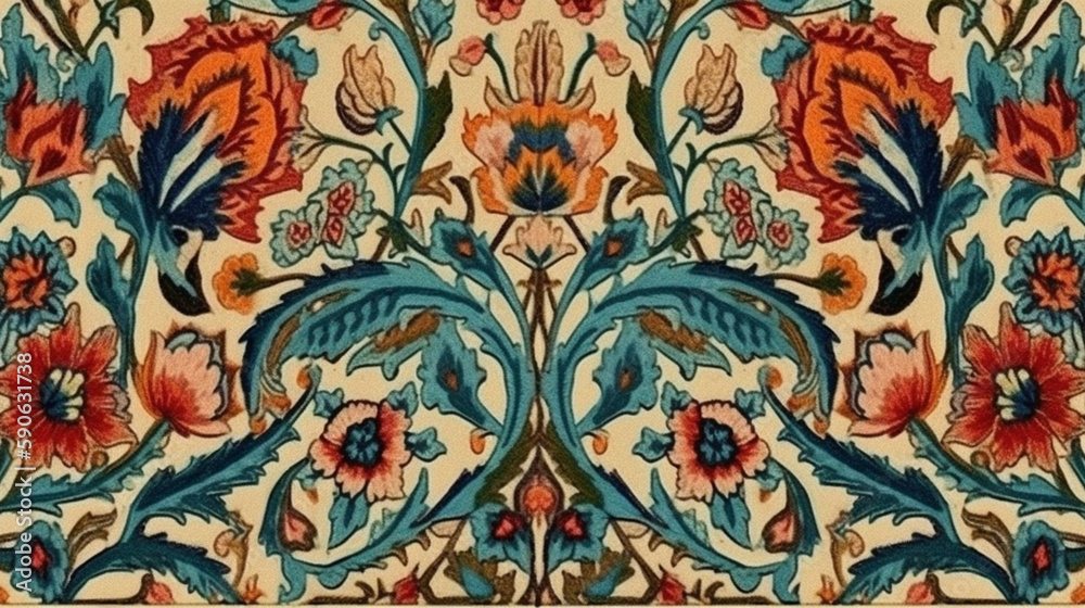 Ornamental Wallpaper, Embroidery, Fantasy Home Decoration