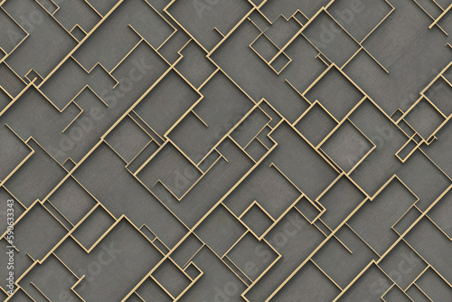 Seamless abstract texture in the form of  lines. Background of maze, labyrinth. Generative AI