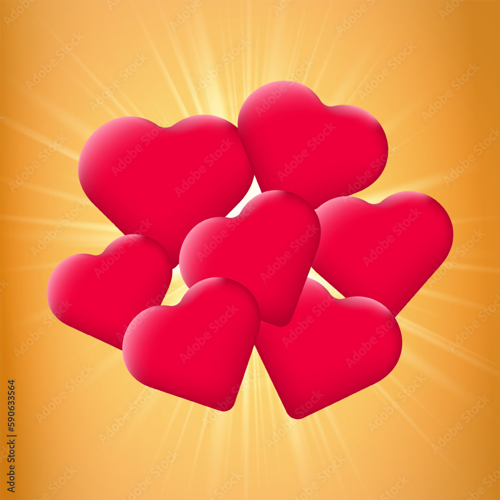 Pink hearts on a sparkling background. Cute bright congratulatory card with hearts for a birthday, wedding invitation or other holiday. Vector illustration. Pink hearts on a sparkling background. Cute bright congratulatory card with hearts for a birthday, wedding invitation or other holiday. Vector illustration.
