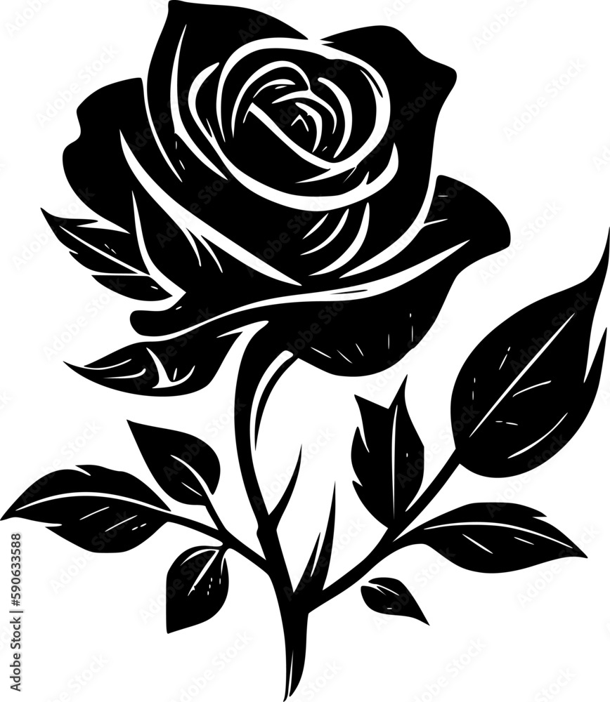 Obraz premium Rose - Minimalist and Flat Logo - Vector illustration