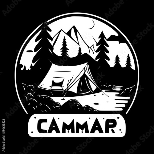 Camp | Minimalist and Simple Silhouette - Vector illustration