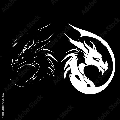 Dragons - Minimalist and Flat Logo - Vector illustration photo