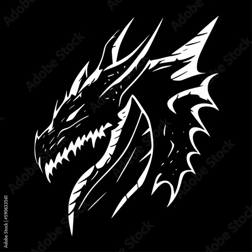 Dragons | Black and White Vector illustration