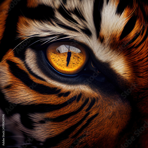 Eye of the tiger close up by Generative AI © sonatik