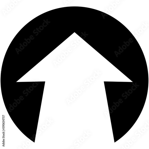 ícone de seta para cima sobre círculo preto