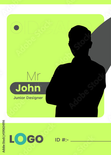 AI staff id badge template for tech company corporate identity