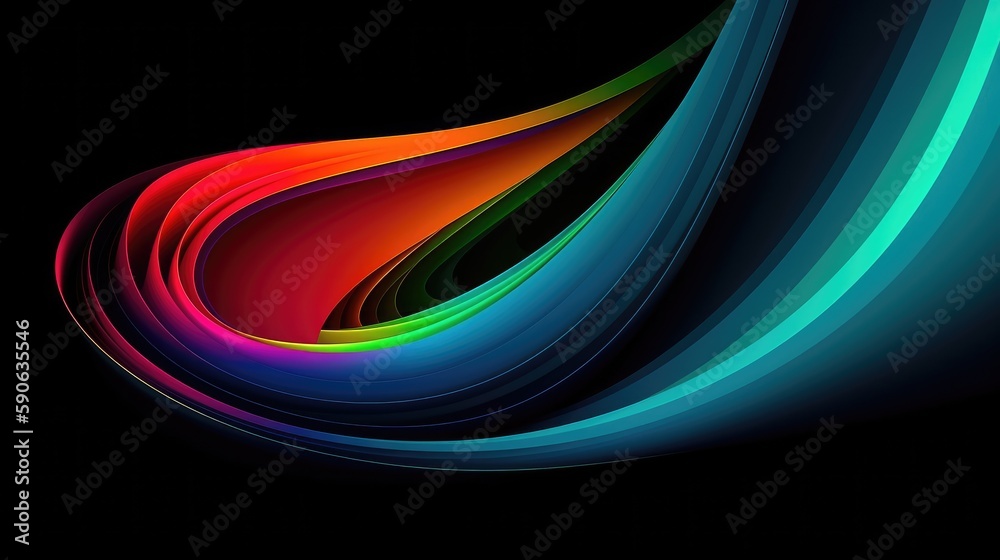 Modern background of rainbow gradients and curves with fluid, liquid motion with generative ai