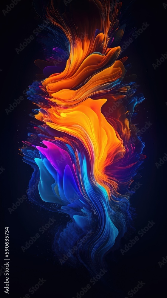 Modern background of rainbow gradients and curves with fluid, liquid motion with generative ai Modern background of rainbow gradients and curves with fluid, liquid motion with generative ai