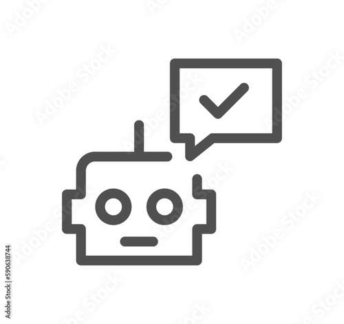 Artificial intelligence related icon outline and linear vector.