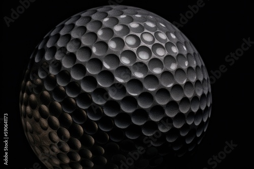 Golf ball on black. Generative AI.