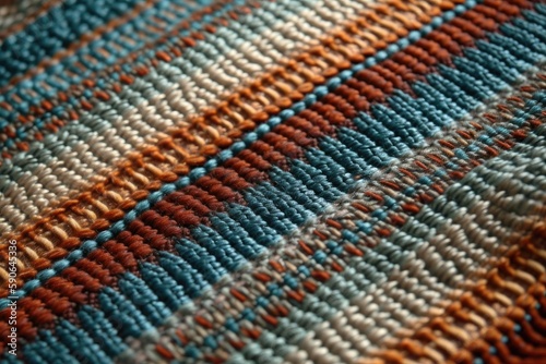 vibrant and multicolored blanket with intricate patterns and designs. Generative AI
