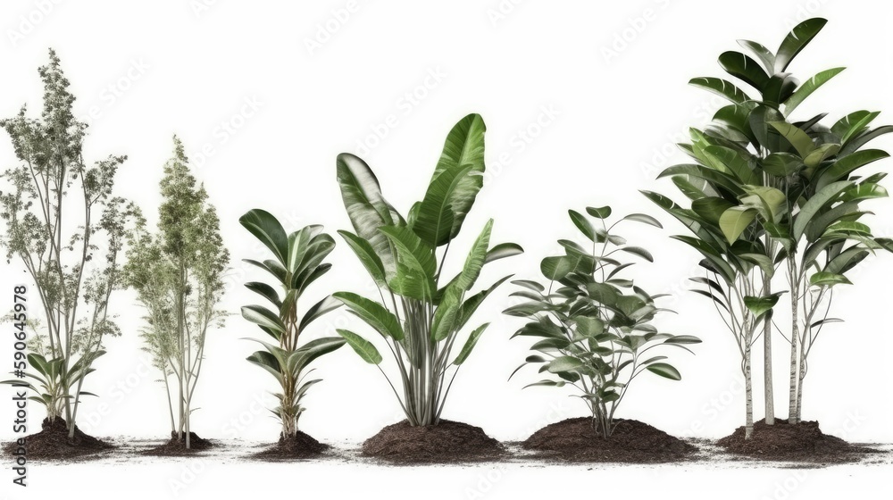 Fototapeta premium Green Grass Borders With Isolated White Background With Gradient Mesh, Vector Illustration, Generative AI