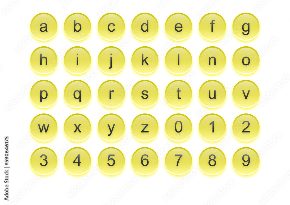 aqua buttons with letters