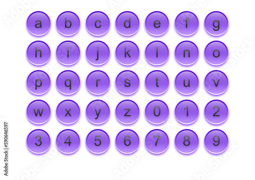 aqua buttons with letters