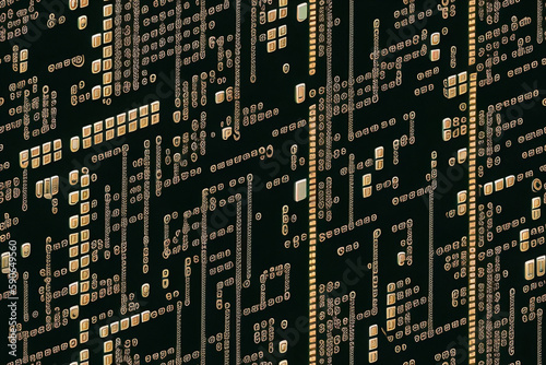 Seamless texture of electronic components, pc, motherboard. Background, wallpaper, imprint on fabric. Generative AI
