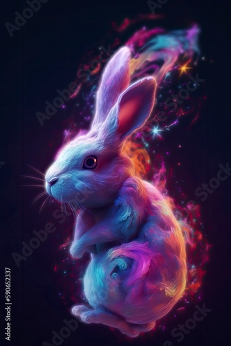 Cosmic space bunny,, Generate Ai